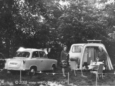 Trabant P50 und selbstgebauter Wohnanhnger